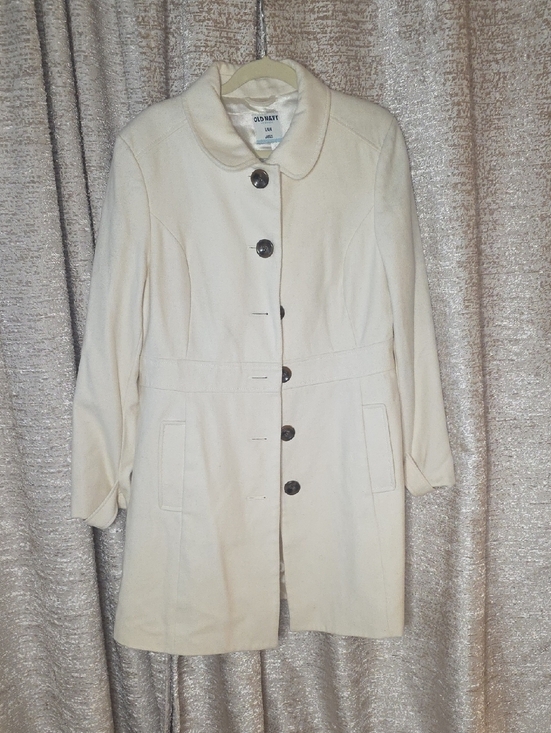 Old Navy Jackets & Blazers - Old Navy Cream Single-Breasted Women's Pea Coat Size L